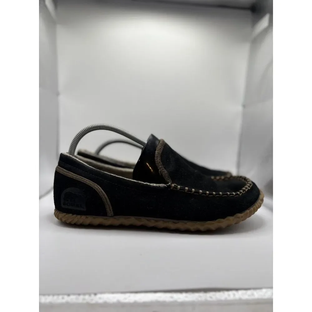 Sorel Falcon Ridge‎ Suede Slippers Black NM2025-010 Mens size 9.5 Slip On Shoes